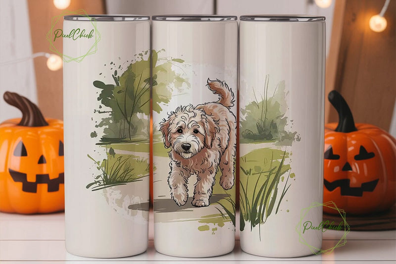 Goldendoodle Dog 20oz Tumbler Wrap Sublimation PixelChick 