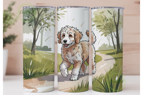 Goldendoodle Dog 20oz Tumbler Wrap Sublimation PixelChick 