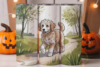 Goldendoodle Dog 20oz Tumbler Wrap Sublimation PixelChick 