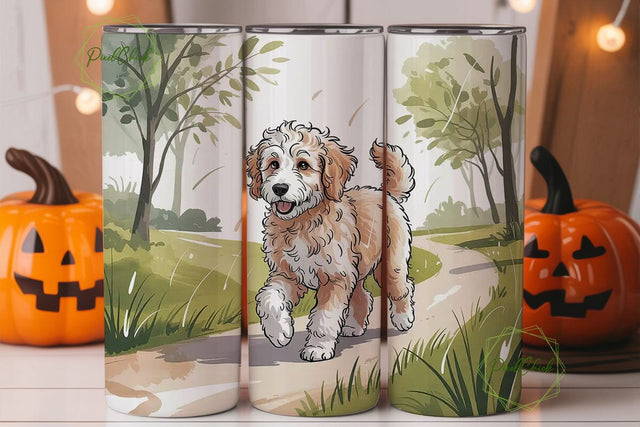 Goldendoodle Dog 20oz Tumbler Wrap Sublimation PixelChick 
