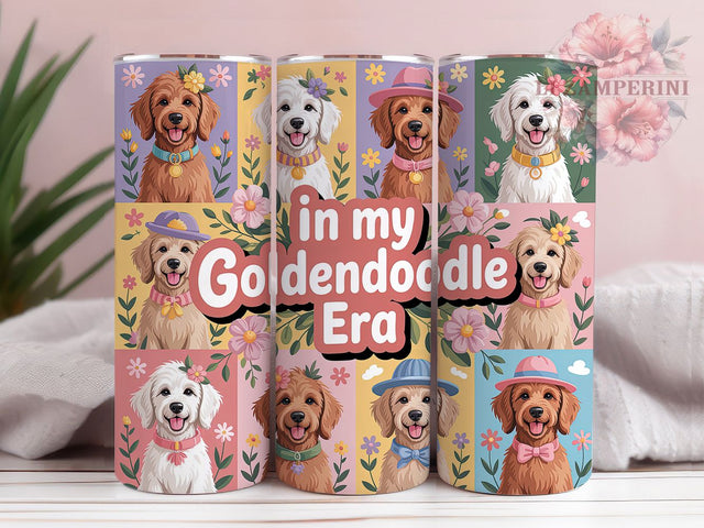 Goldendoodle In My Era Tumbler, In My Era, Dog Lover, Whimsical Art, Playful Design, 20Oz Tumbler, Sublimation Wrap Sublimation Li Zamperini 