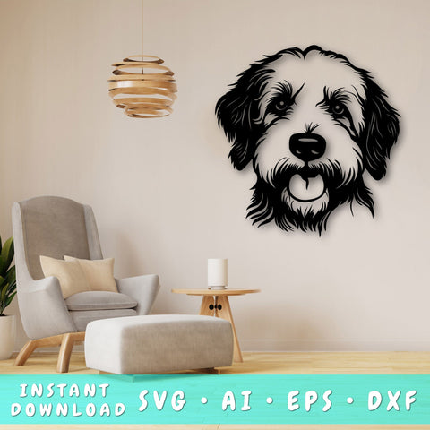 Goldendoodle Laser SVG Cut File, Goldendoodle Glowforge File, Goldendoodle DXF, Goldendoodle Wall Art SVG SVG HappyDesignStudio 