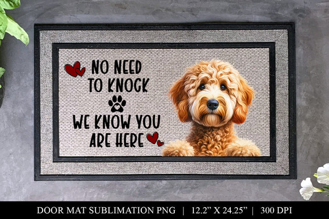 Goldendoodle No Need To Knock Doormat Sublimation Sublimation BijouBay 