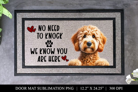 Goldendoodle No Need To Knock Doormat Sublimation Sublimation BijouBay 