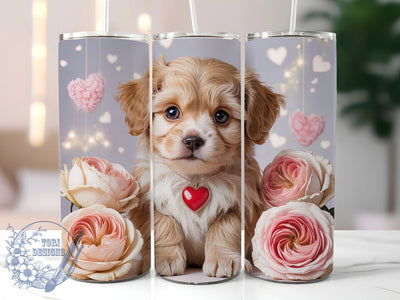 Goldendoodle Puppy Love Tumbler, Dog Valentine's Day, 20oz Tumbler Wrap, Sublimation Design, Cute Pet Tumbler, Puppy Love Wrap, Dog Lover Gift Sublimation ToriDesigns 