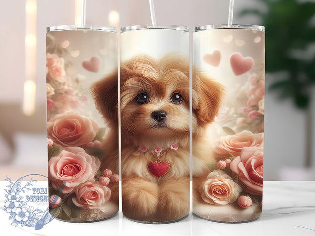 Goldendoodle Puppy Love Tumbler, Dog Valentine's Day, 20oz Tumbler Wrap, Sublimation Design, Cute Pet Tumbler, Puppy Love Wrap, Dog Lover Gift Sublimation ToriDesigns 