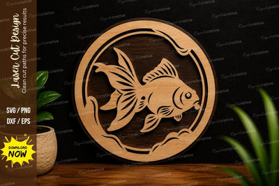 Goldfish Round Aquarium Laser Cut SVG File SVG Regulrcrative 