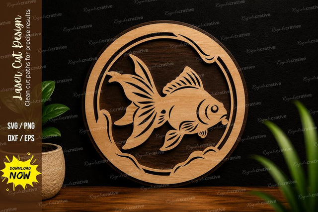 Goldfish Round Aquarium Laser Cut SVG File SVG Regulrcrative 