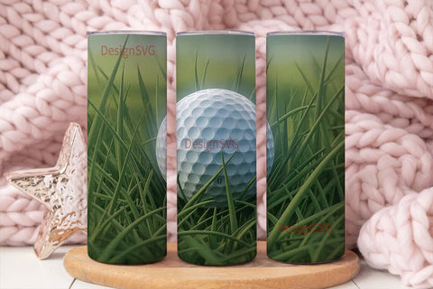 Golf Balls & Grass 20oz Tumbler Wrap Sublimation DesignSVG 