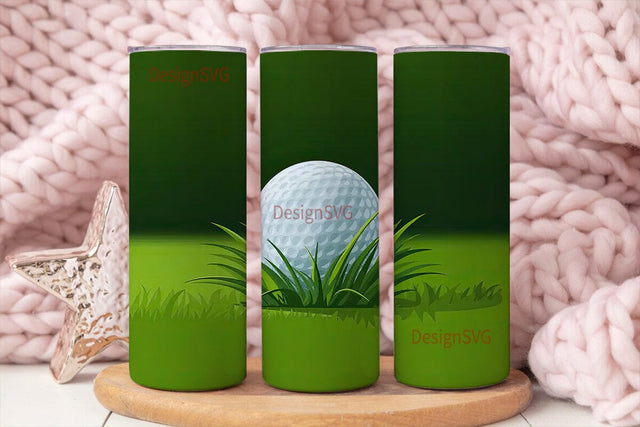 Golf Balls & Grass 20oz Tumbler Wrap Sublimation DesignSVG 