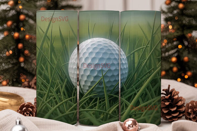 Golf Balls & Grass 20oz Tumbler Wrap Sublimation DesignSVG 