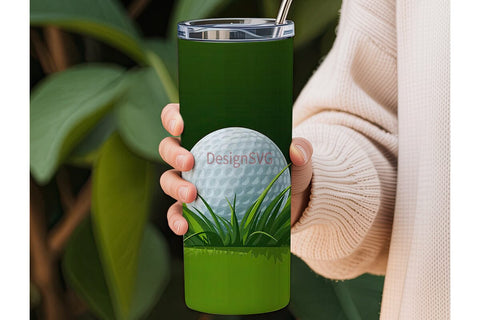 Golf Balls & Grass 20oz Tumbler Wrap Sublimation DesignSVG 