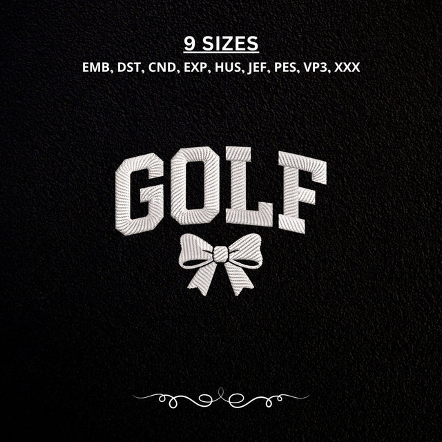 Golf Bow Machine Embroidery Design PES DST Stitch Pattern Files Embroidery/Applique DESIGNS PatternFeed8 