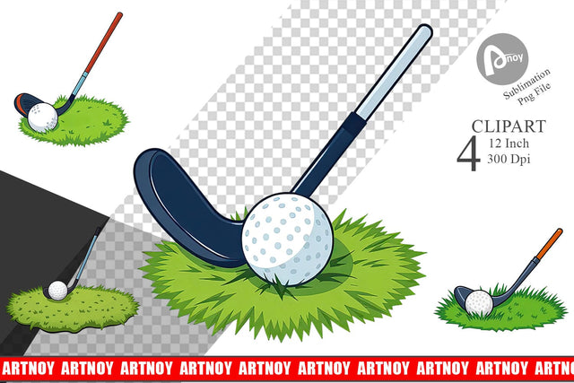 Golf Club Clipart Sublimation artnoy 