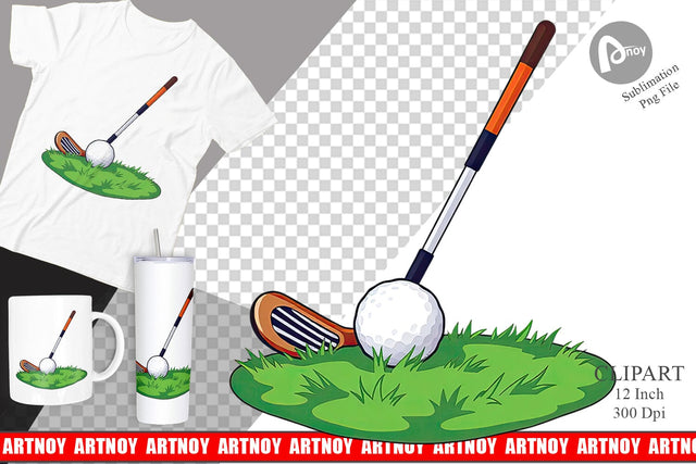 Golf Club Clipart Sublimation artnoy 