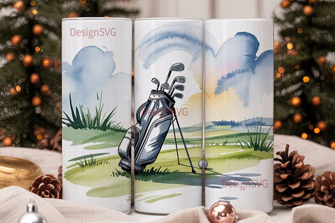 Golf Course Scene 20oz Tumbler Wrap Sublimation DesignSVG 