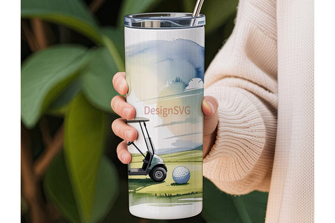 Golf Course Scene 20oz Tumbler Wrap Sublimation DesignSVG 