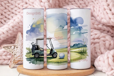 Golf Course Scene 20oz Tumbler Wrap Sublimation DesignSVG 