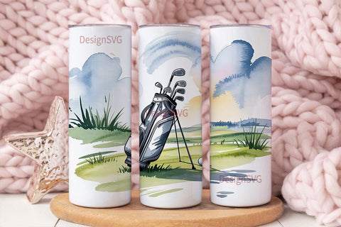 Golf Course Scene 20oz Tumbler Wrap Sublimation DesignSVG 