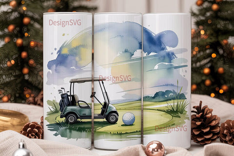 Golf Course Scene 20oz Tumbler Wrap Sublimation DesignSVG 