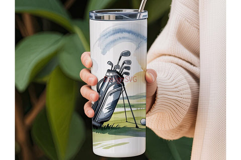 Golf Course Scene 20oz Tumbler Wrap Sublimation DesignSVG 