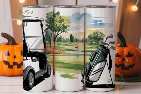 Golf Course Scene 20oz Tumbler Wrap Sublimation PixelChick 