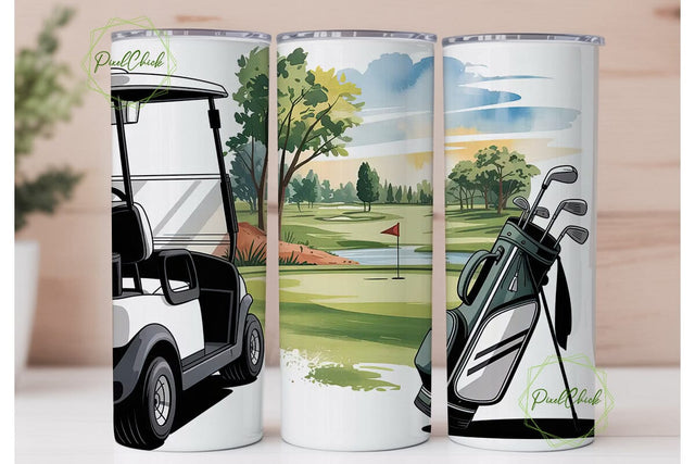 Golf Course Scene 20oz Tumbler Wrap Sublimation PixelChick 