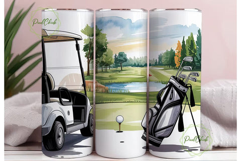 Golf Course Scene 20oz Tumbler Wrap Sublimation PixelChick 