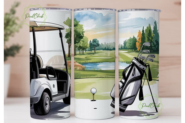 Golf Course Scene 20oz Tumbler Wrap Sublimation PixelChick 