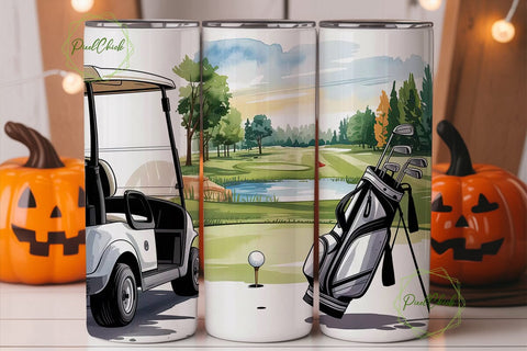 Golf Course Scene 20oz Tumbler Wrap Sublimation PixelChick 