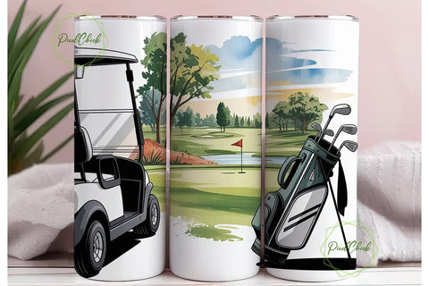 Golf Course Scene 20oz Tumbler Wrap Sublimation PixelChick 