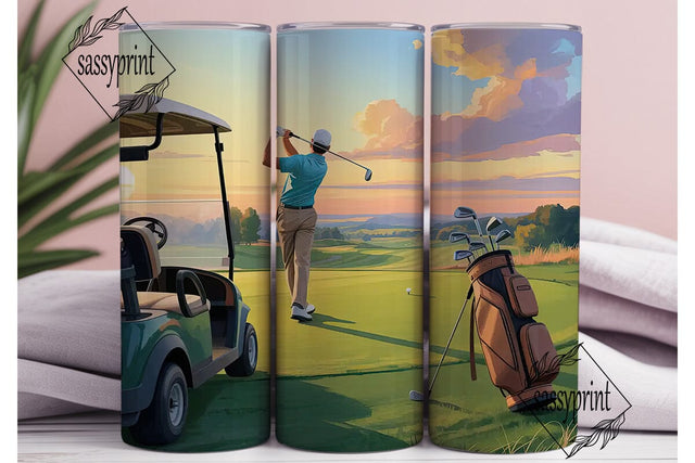 Golf Course Sunset 20oz Tumbler Wrap Sublimation sassyprint 