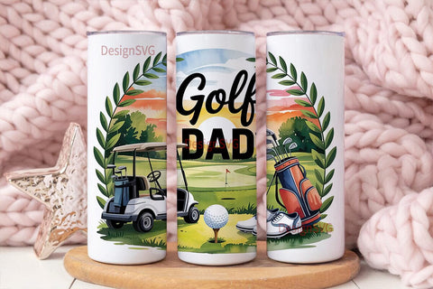 Golf Dad 20oz Tumbler Wrap Sublimation DesignSVG 