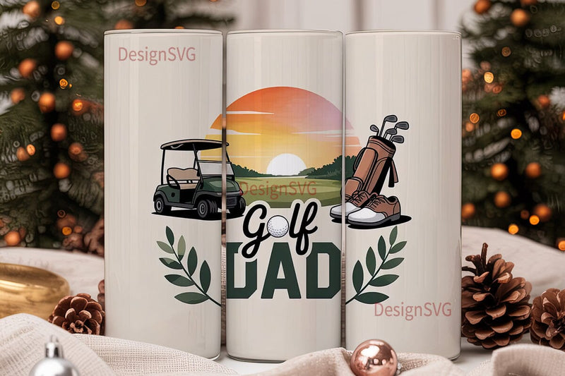 Golf Dad 20oz Tumbler Wrap Sublimation DesignSVG 