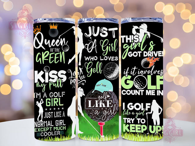 Golf Girl 20oz Tumbler Wrap Sublimation Design, Straight Tapered Tumbler Wrap, Funny Woman Golf Tumbler Png, Instant Digital Download Sublimation SvggirlplusArt 