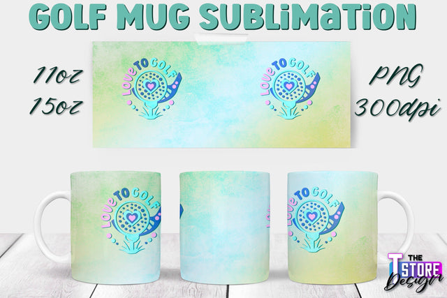 Golf Mug Sublimation | 11 Oz 15 Oz Mug Sublimation | PNG File Sublimation The T Store Design 