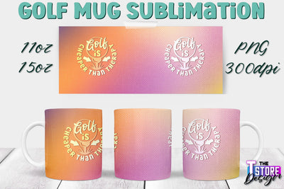 Golf Mug Sublimation | 11 Oz 15 Oz Mug Sublimation | PNG File Sublimation The T Store Design 