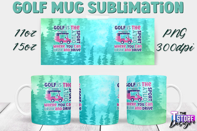 Golf Mug Sublimation | 11 Oz 15 Oz Mug Sublimation | PNG File Sublimation The T Store Design 
