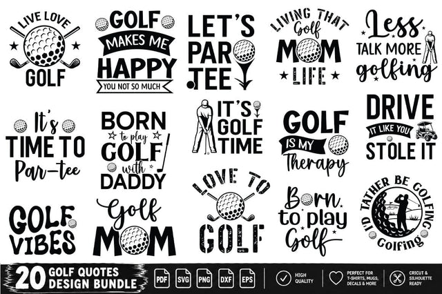 Golf Quotes SVG PNG Bundle, Funny Golf Sayings, Golf Mom and Dad Designs, Golfer Typography, Golf Lover Cricut Cut Files SVG FiveStarCrafting 