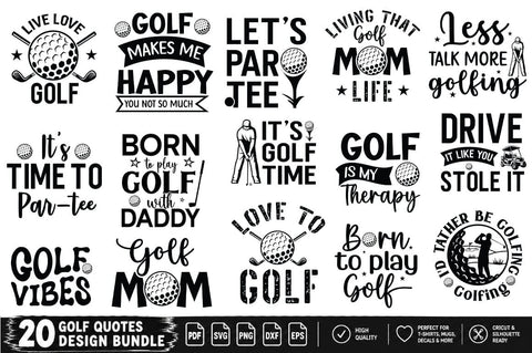 Golf Quotes SVG PNG Bundle, Funny Golf Sayings, Golf Mom and Dad Designs, Golfer Typography, Golf Lover Cricut Cut Files SVG FiveStarCrafting 