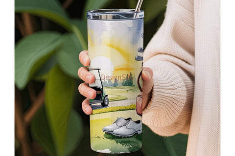 Golf Sunset 20oz Tumbler Wrap Sublimation DesignSVG 