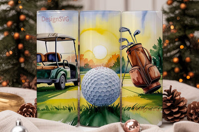 Golf Sunset 20oz Tumbler Wrap Sublimation DesignSVG 