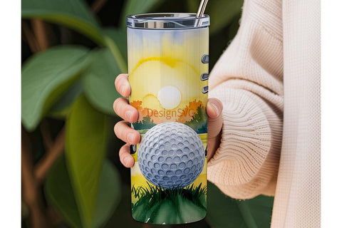 Golf Sunset 20oz Tumbler Wrap Sublimation DesignSVG 