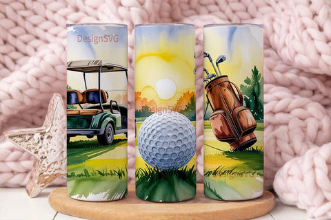 Golf Sunset 20oz Tumbler Wrap Sublimation DesignSVG 