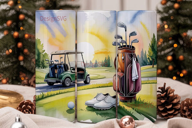 Golf Sunset 20oz Tumbler Wrap Sublimation DesignSVG 