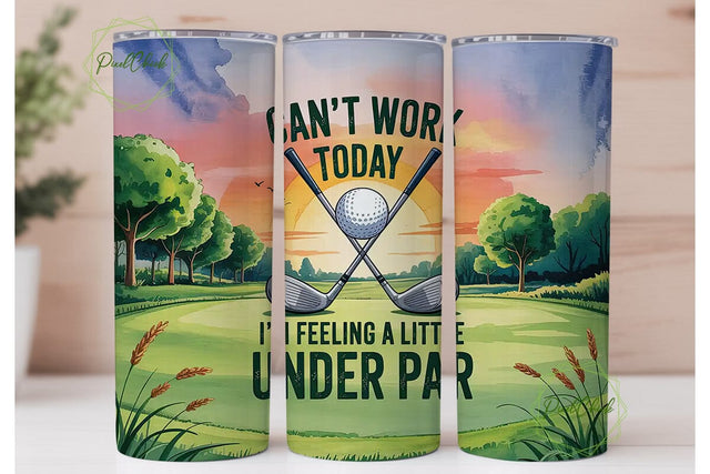 Golf Sunset 20oz Tumbler Wrap Sublimation PixelChick 
