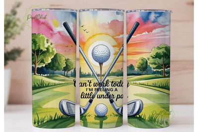 Golf Sunset 20oz Tumbler Wrap Sublimation PixelChick 