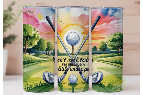 Golf Sunset 20oz Tumbler Wrap Sublimation PixelChick 