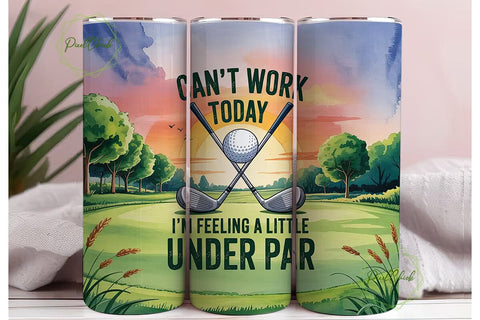Golf Sunset 20oz Tumbler Wrap Sublimation PixelChick 