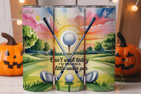 Golf Sunset 20oz Tumbler Wrap Sublimation PixelChick 